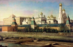 Vue du Kremlin de Moscou depuis le quai